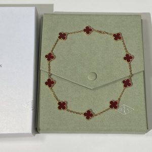 Van Cleef & Arpels Vintage Alhambra 10 Motifs Carnelian Necklace