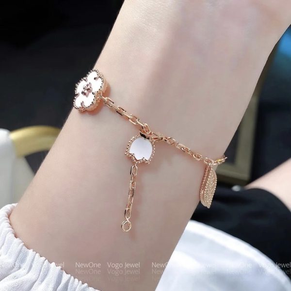 Luxury Inspired Jewelry Lucky Spring Ladybug 5 Motifs Bracelet (Gold Tone) - Image 7