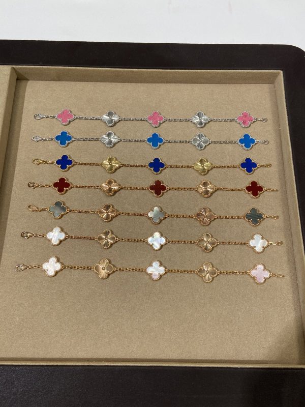 Luxury Inspired Jewelry Vintage Alhambra 5 Motifs Bracelet Collection - Image 7