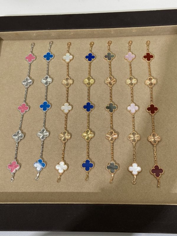 Luxury Inspired Jewelry Vintage Alhambra 5 Motifs Bracelet Collection - Image 5