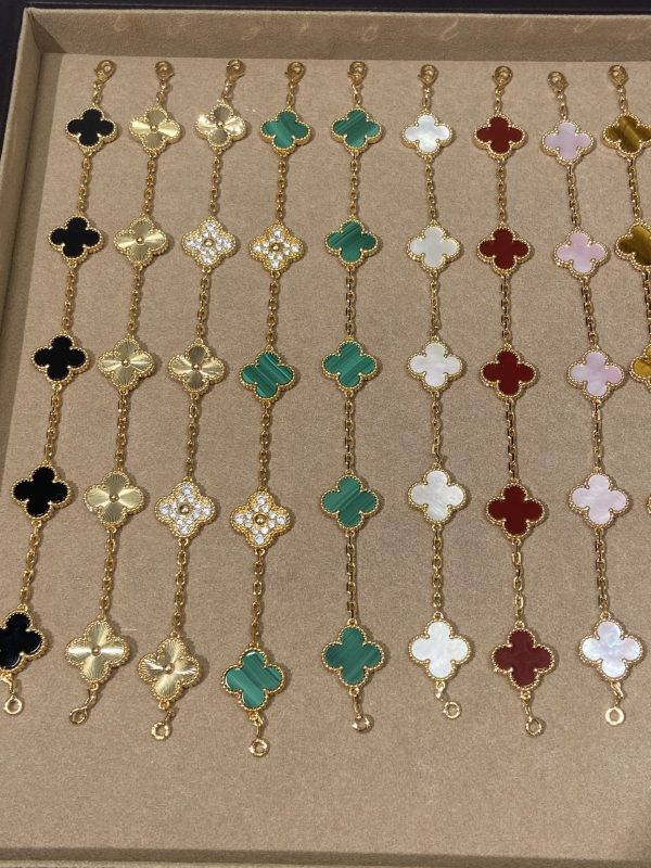 Luxury Inspired Jewelry Vintage Alhambra 5 Motifs Bracelet Collection - Image 2