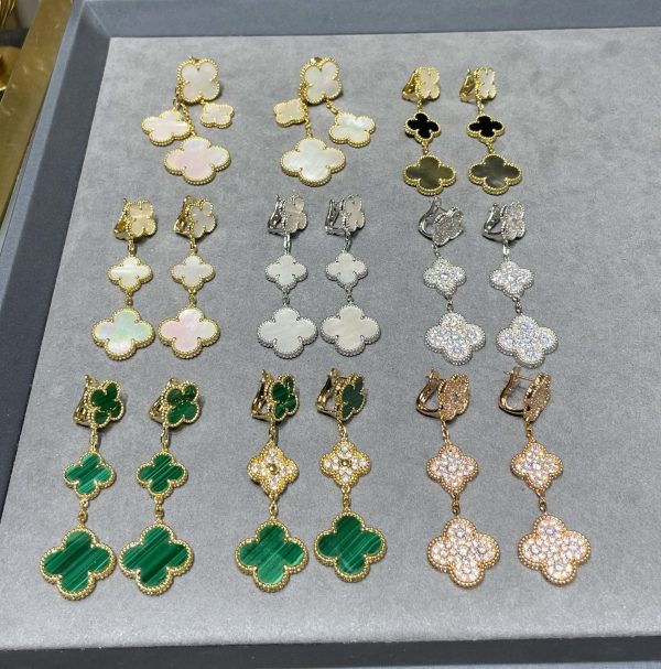 Luxury Inspired Jewelry Vintage Alhambra Earrings Collection - Image 4