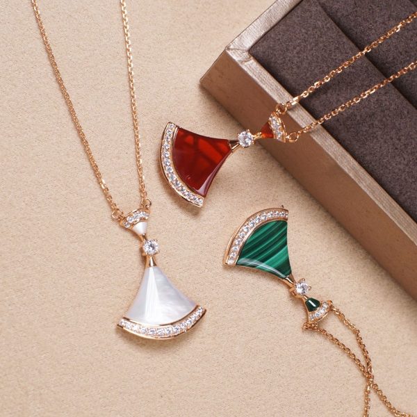 Divas' Dream Small Fan Pendant Necklace Collection (Premium Craftsmanship, 3 Colors) - Image 3
