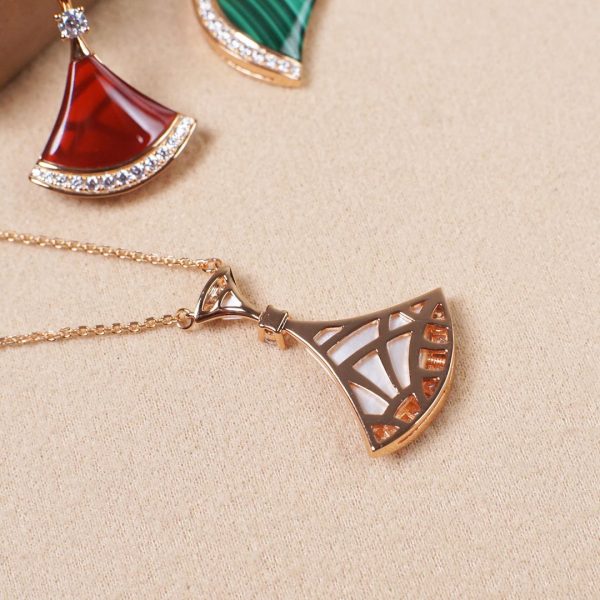Divas' Dream Small Fan Pendant Necklace Collection (Premium Craftsmanship, 3 Colors) - Image 4