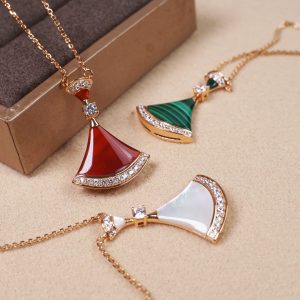 Divas' Dream Small Fan Pendant Necklace Collection (Premium Craftsmanship, 3 Colors)