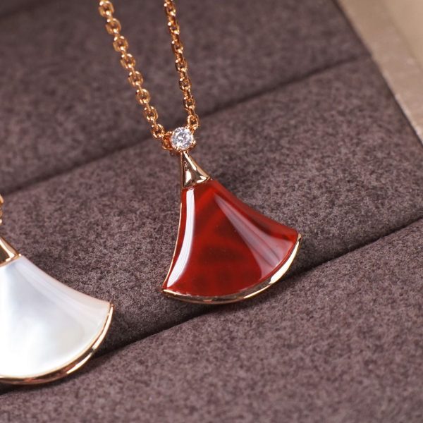Divas' Dream Small Fan Pendant Necklace (Premium Craftsmanship, Thick Gold Plated, 2 Colors) - Image 2