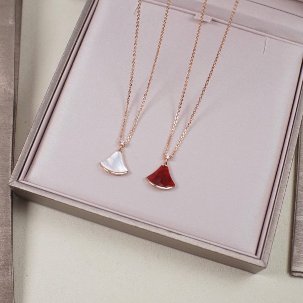 Divas' Dream Small Fan Pendant Necklace (Premium Craftsmanship, Thick Gold Plated, 2 Colors) - Image 4