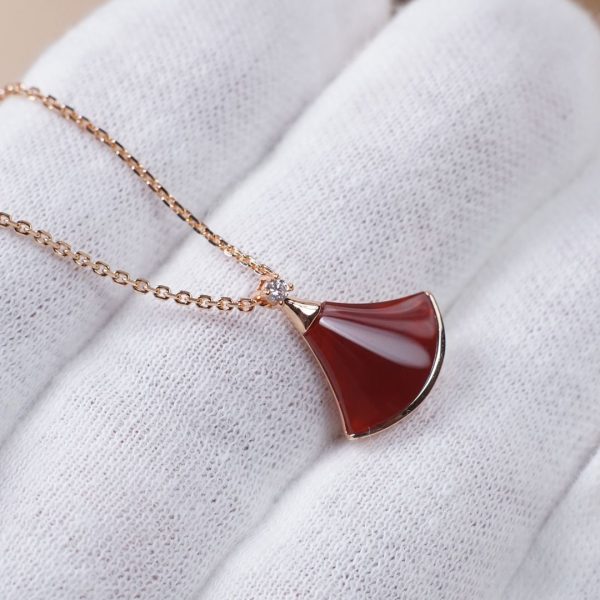 Divas' Dream Small Fan Pendant Necklace (Premium Craftsmanship, Thick Gold Plated, 2 Colors) - Image 5