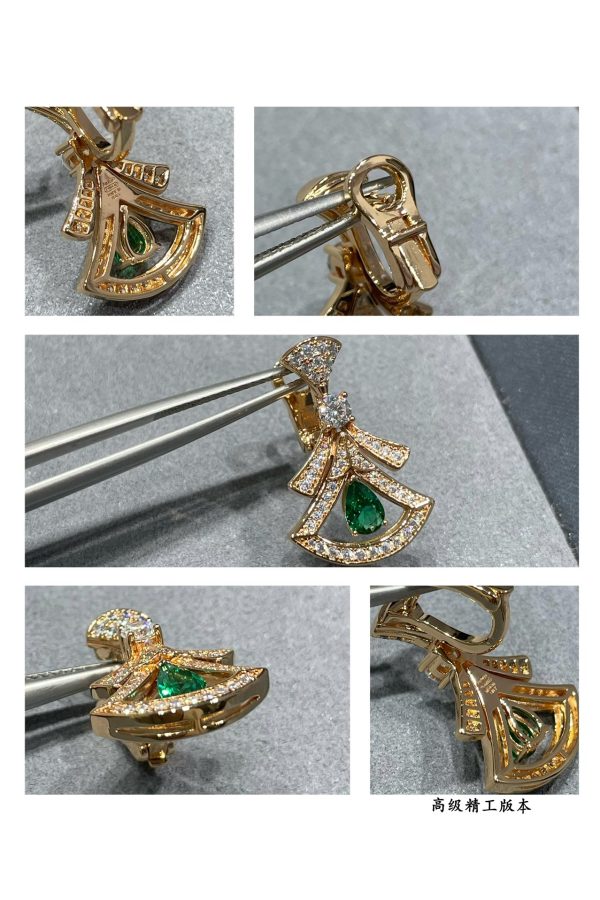 Divas' Dream Green Fan Earrings (Premium Craftsmanship) - Image 4