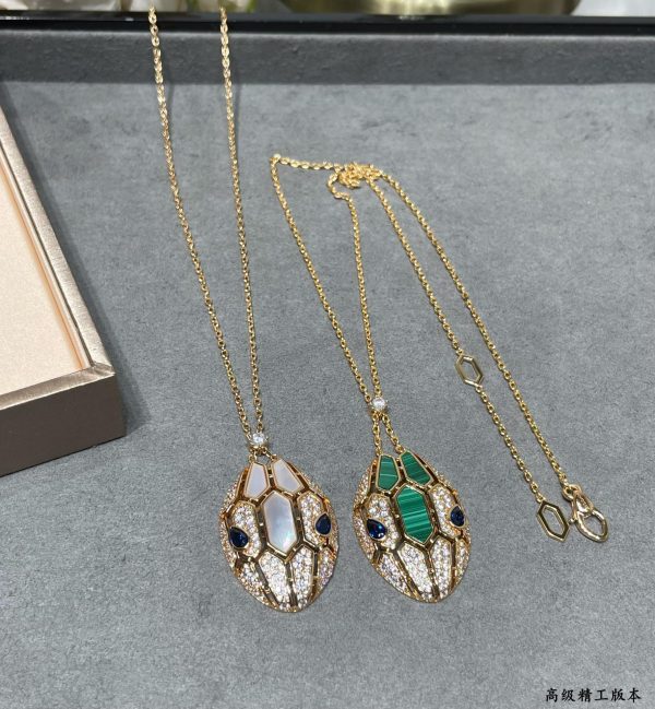Serpenti Necklace Collection (Premium V-Gold, Mother-of-Pearl & Malachite) - Image 3