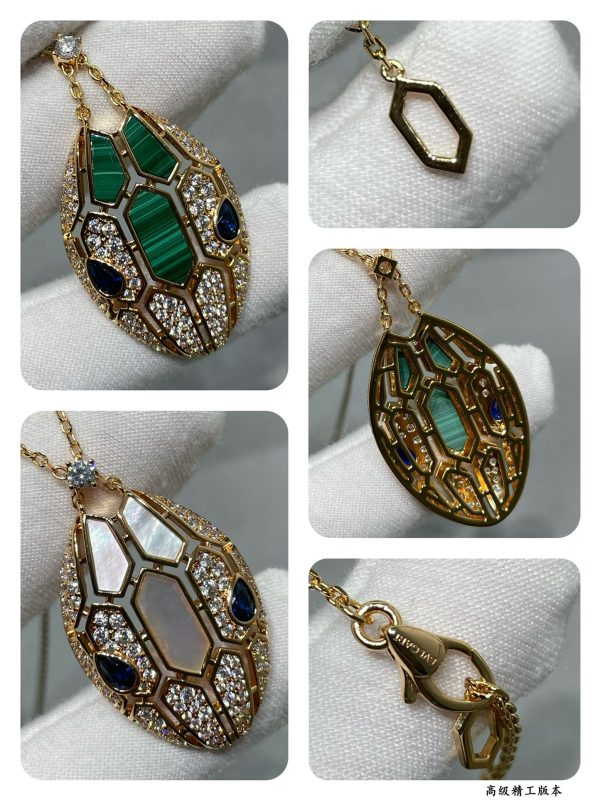 Serpenti Necklace Collection (Premium V-Gold, Mother-of-Pearl & Malachite) - Image 7