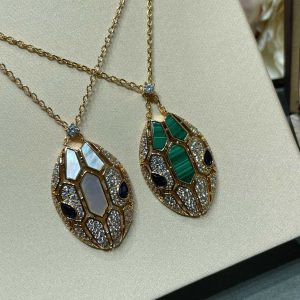 Serpenti Necklace Collection (Premium V-Gold, Mother-of-Pearl & Malachite)