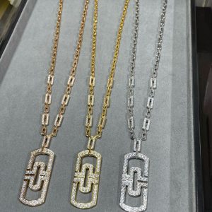 Parentesi Full Crystal Openwork Pendant Necklace