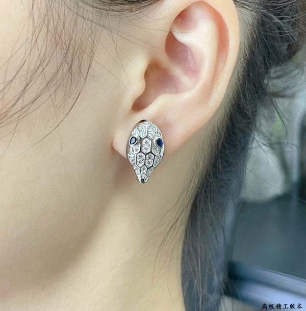 Serpenti Full Crystal Snake Head Stud Earrings (Premium Craftsmanship, 3 Colors) - Image 6