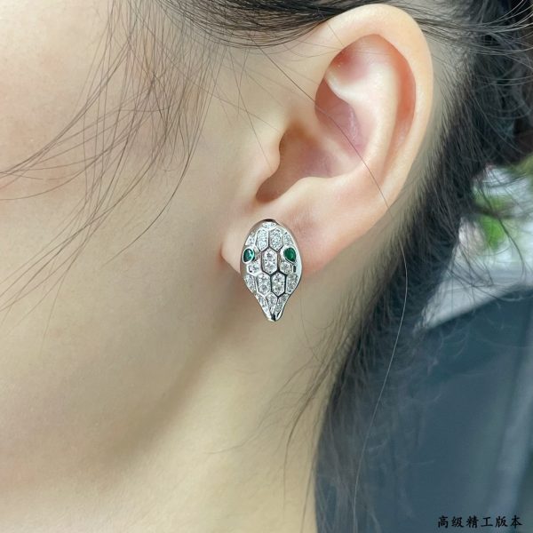 Serpenti Full Crystal Snake Head Stud Earrings (Premium Craftsmanship, 3 Colors) - Image 5
