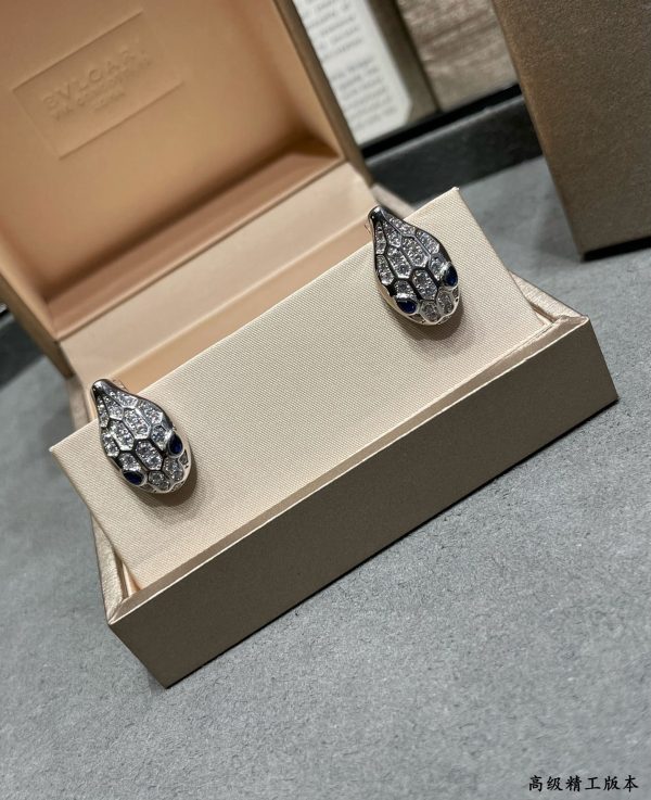 Serpenti Full Crystal Snake Head Stud Earrings (Premium Craftsmanship, 3 Colors) - Image 3