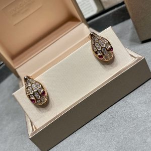 Serpenti Full Crystal Snake Head Stud Earrings (Premium Craftsmanship, 3 Colors)