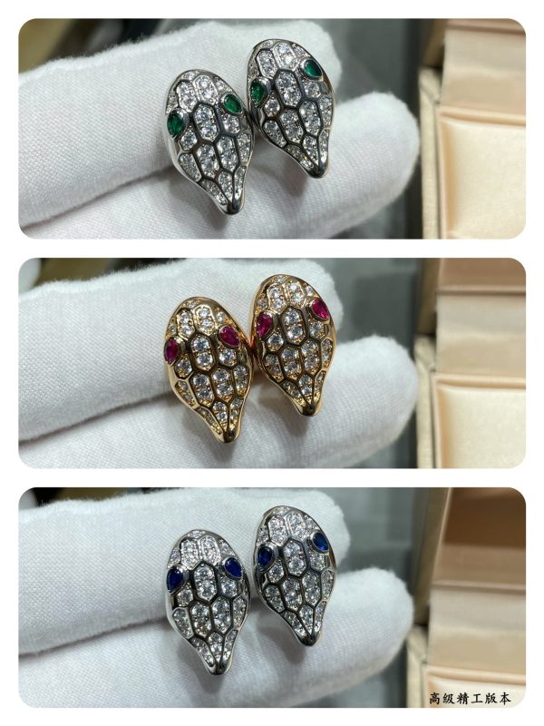 Serpenti Full Crystal Snake Head Stud Earrings (Premium Craftsmanship, 3 Colors) - Image 7