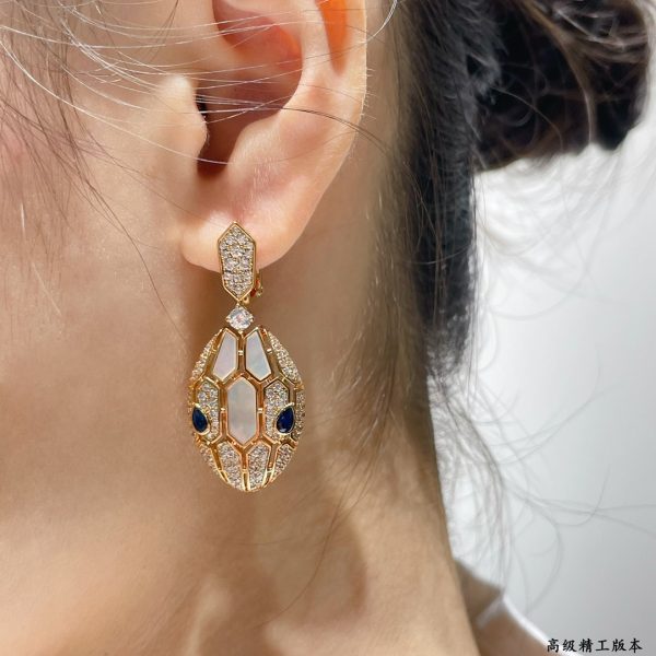 Serpenti Gemstone Snake Drop Earrings (Premium V-Gold Craftsmanship, 2 Colors) - Image 8