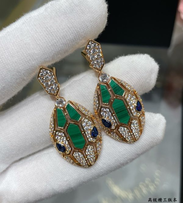 Serpenti Gemstone Snake Drop Earrings (Premium V-Gold Craftsmanship, 2 Colors) - Image 6