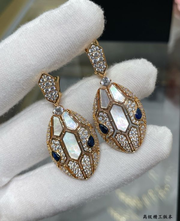 Serpenti Gemstone Snake Drop Earrings (Premium V-Gold Craftsmanship, 2 Colors) - Image 5
