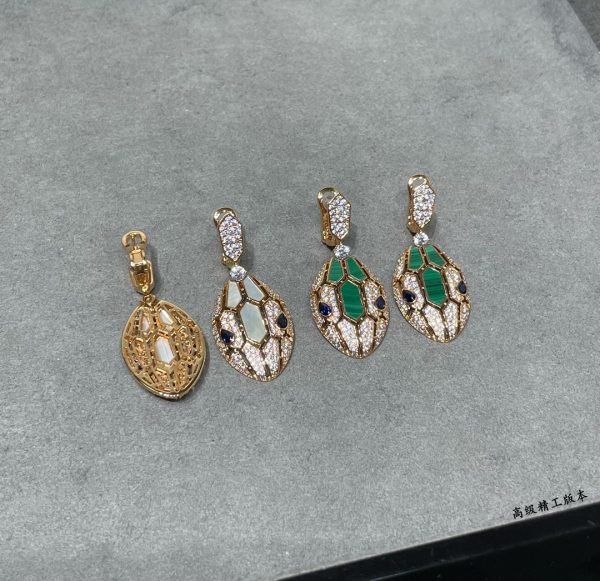 Serpenti Gemstone Snake Drop Earrings (Premium V-Gold Craftsmanship, 2 Colors) - Image 4