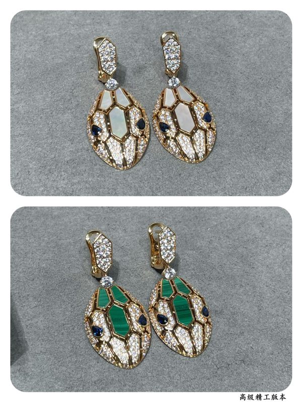 Serpenti Gemstone Snake Drop Earrings (Premium V-Gold Craftsmanship, 2 Colors) - Image 3