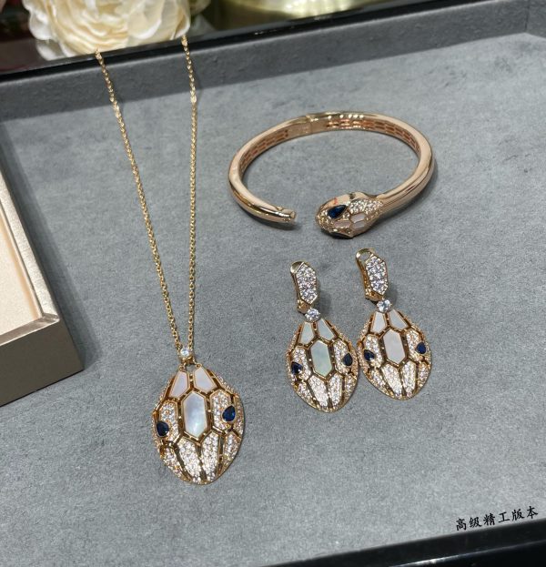 Serpenti Gemstone Snake Drop Earrings (Premium V-Gold Craftsmanship, 2 Colors) - Image 2