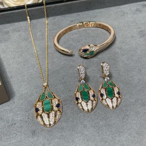 Serpenti Gemstone Snake Drop Earrings (Premium V-Gold Craftsmanship, 2 Colors)