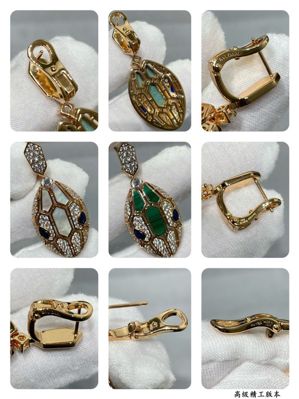 Serpenti Gemstone Snake Drop Earrings (Premium V-Gold Craftsmanship, 2 Colors) - Image 7