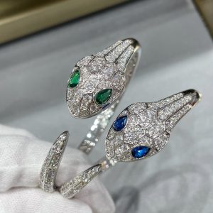 Serpenti Full Crystal Open Cuff Bracelet (Premium Alloy Craftsmanship, 2 Colors)