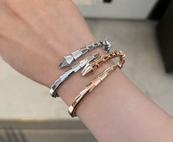 Serpenti Viper Polished Open Cuff Bracelet (Premium V-Gold Craftsmanship, 3 Finishes) - Image 6