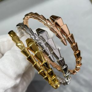 Serpenti Viper Polished Open Cuff Bracelet (Premium V-Gold Craftsmanship, 3 Finishes)