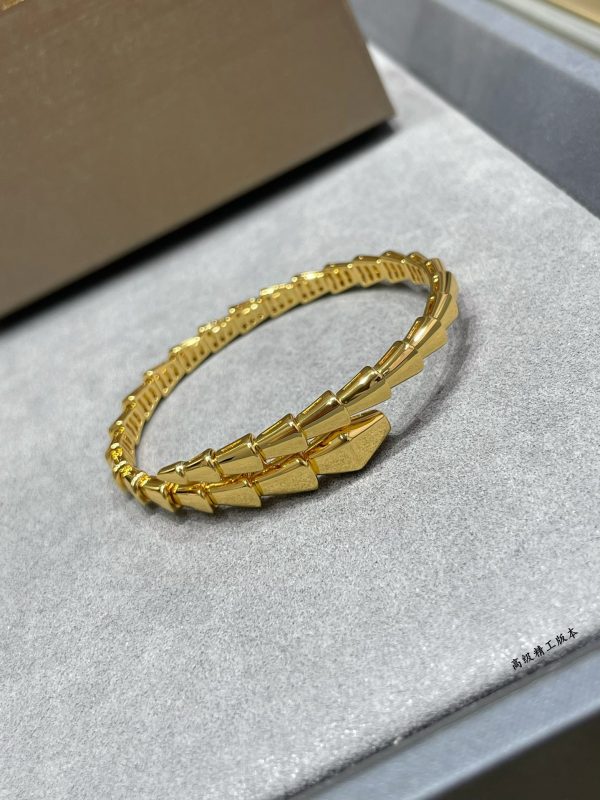 Serpenti Viper Polished Open Cuff Bracelet (Premium V-Gold Craftsmanship, 3 Finishes) - Image 2
