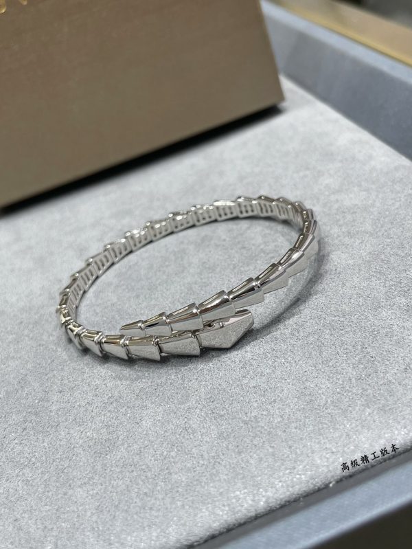 Serpenti Viper Polished Open Cuff Bracelet (Premium V-Gold Craftsmanship, 3 Finishes) - Image 4