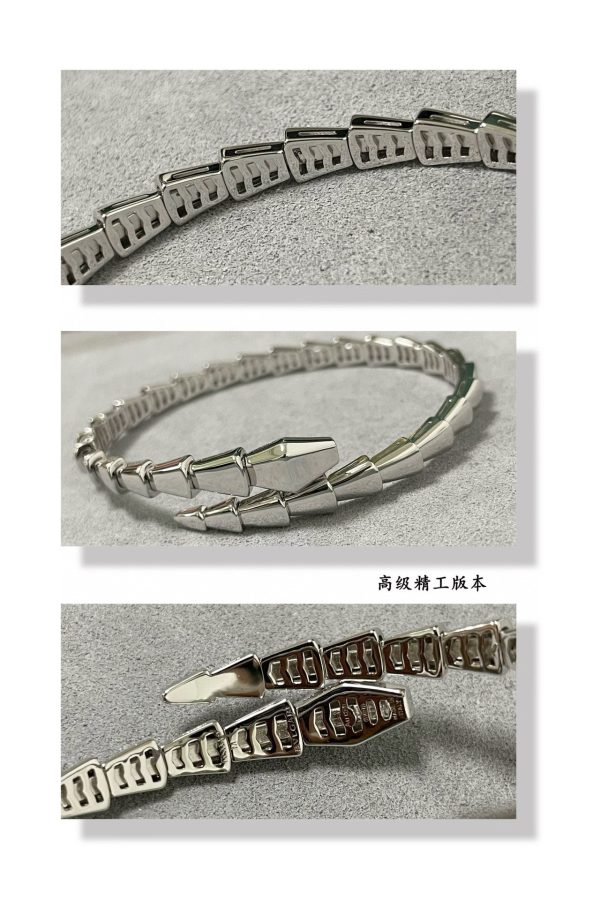Serpenti Viper Polished Open Cuff Bracelet (Premium V-Gold Craftsmanship, 3 Finishes) - Image 5