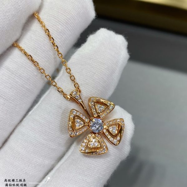 Fiorever Full Crystal Flower Pendant Necklace (2 Finishes) - Image 3