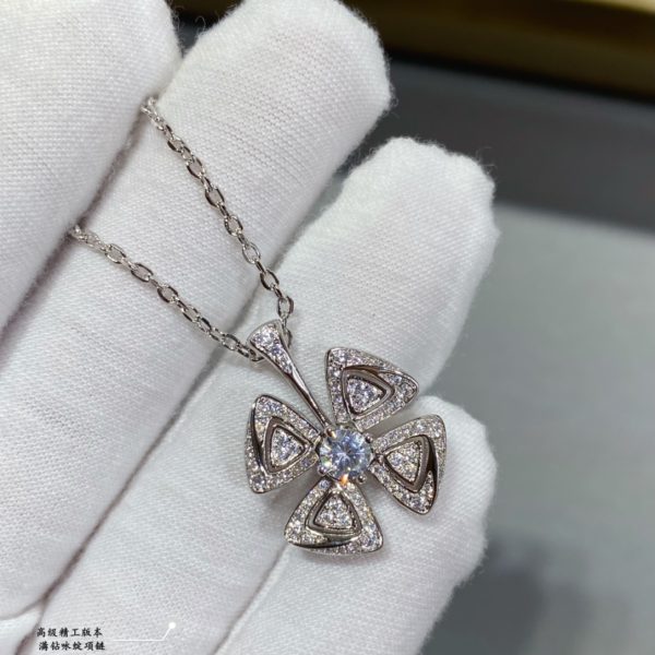 Fiorever Full Crystal Flower Pendant Necklace (2 Finishes) - Image 2