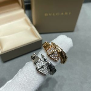 Coiled Serpent Jewelry Serpenti Viper Wide Single-Coil Crystal Snake Ring