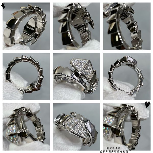 Coiled Serpent Jewelry Serpenti Viper Wide Single-Coil Crystal Snake Ring - Image 5