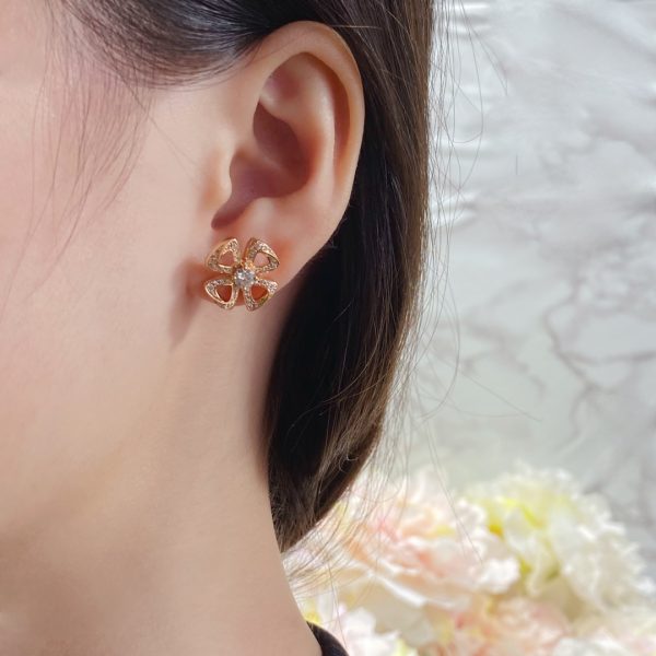 Italian Luxury Jewelry Fiorever Openwork Flower Stud Earrings (Premium Craftsmanship, 2 Finishes) - Image 7