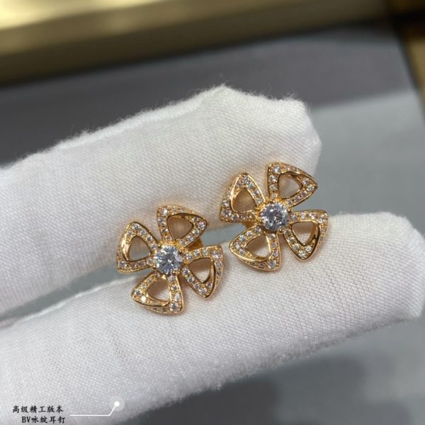 Italian Luxury Jewelry Fiorever Openwork Flower Stud Earrings (Premium Craftsmanship, 2 Finishes) - Image 4