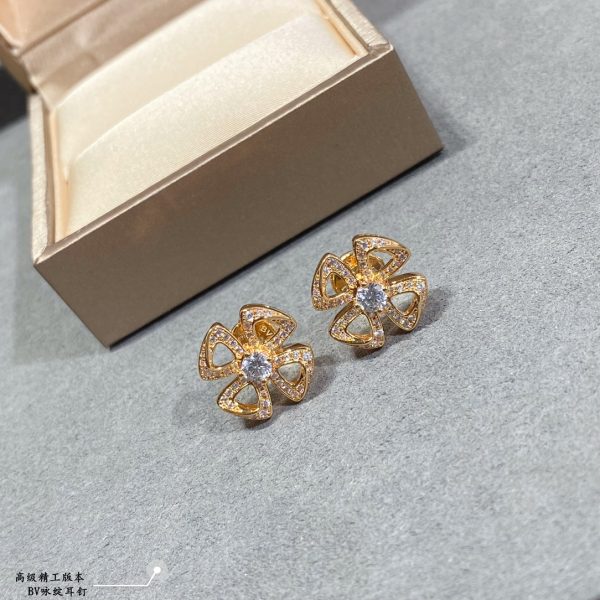 Italian Luxury Jewelry Fiorever Openwork Flower Stud Earrings (Premium Craftsmanship, 2 Finishes) - Image 2