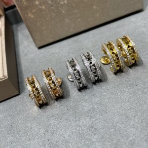 Italian Luxury Jewelry Rock Stud Earrings
