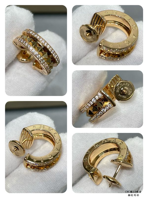 Italian Luxury Jewelry Rock Stud Earrings - Image 5