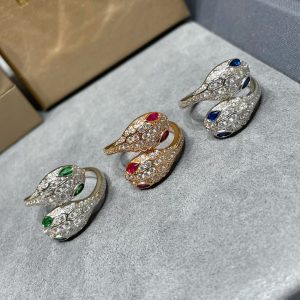 Coiled Serpent Jewelry Serpenti Full Crystal Snake Ring