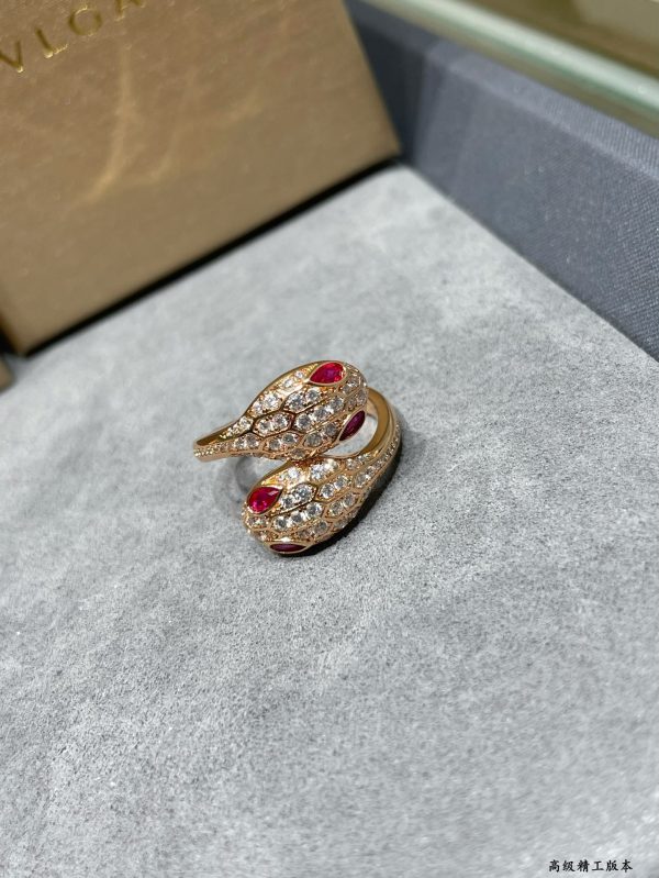 Coiled Serpent Jewelry Serpenti Full Crystal Snake Ring - Image 3