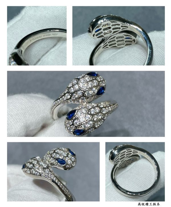 Coiled Serpent Jewelry Serpenti Full Crystal Snake Ring - Image 5