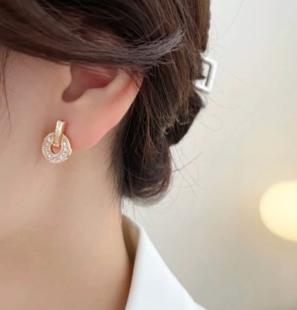 Parentesi Full Crystal Circle Stud Earrings (Premium CNC Craftsmanship, 2 Finishes) - Image 6