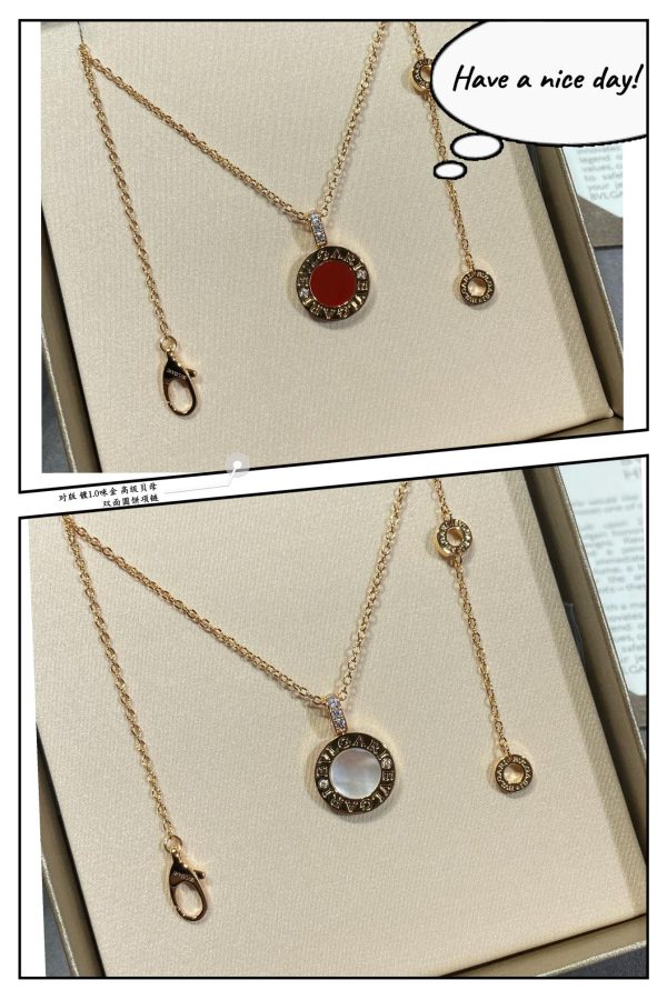 Italian Luxury Jewelry Double-Sided Gemstone Disc Pendant Necklace (Premium Craftsmanship, 4 Variations) - Image 3